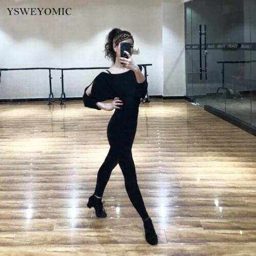 Lady Latin Dance Skirt Simple Style Dress Women one-word Collar Practice dance clothes Latin Dress L336