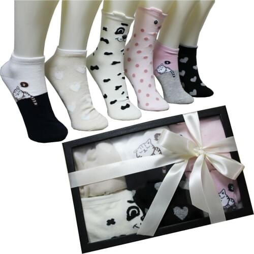 Womens Socks Animal Hearts Gift Box Birthday Women Ideas Box Fashion Girls Boxes