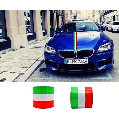 1M/2M/3M/5M Car Auto Hood Roof Fender 3-Colored ITALY Flag Stripe Sticker Decal for ALFA ROMEO BMW