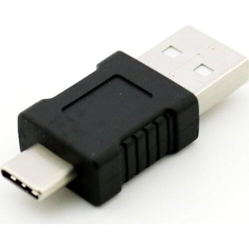 1pcs USB 2.0 A Male to USB Type C-Male Plug Data Sync Charge Converter Adapter