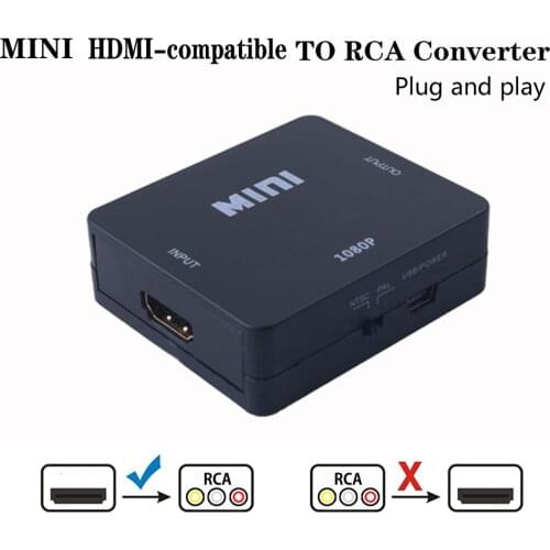 Mini HDMI-compatible TO AV Scaler Adapter HD Video Converter HDMI-compatible to RCA AV/CVSB L/R Video HDMI2AV Support NTSC PAL