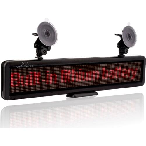 12V Car Led Sign Scrolling Advertising Message Russian Display Board Multi-purpose Programmable Rechargable Built-in Battery