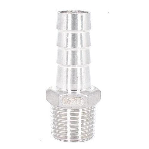 13/14/16/18/19/20/25mm Hose Barb x 1/2" BSP Male Thread 304 Stainless Steel Pipe Fitting Connector Adapter