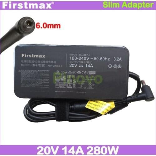Ac adapter 20V 14A ADP-280BB B for Asus laptop charger ROG Chimera G703GX G703GXR G703GS G703GI GZ700GX Strix GL702ZC G702ZC