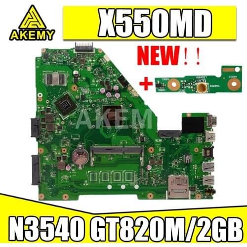 Akmey X550MD motherboard For Asus X550MJ Laptop motherboard X550M X550MD X552M Notebook mainboard 100% tested N3540 GT820M/2GB