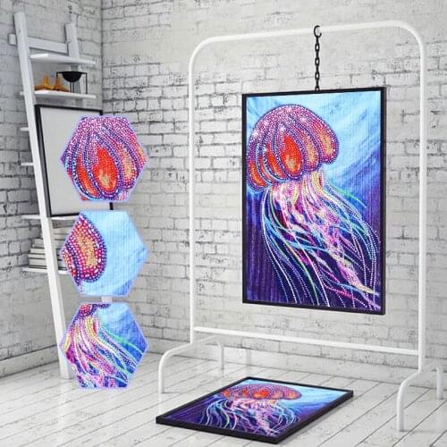 5D Diamond Painting Animal Special Shape Diamond Embroidery Jellyfish Colorful Paint With Diamonds Handicraft Set 40x30cm