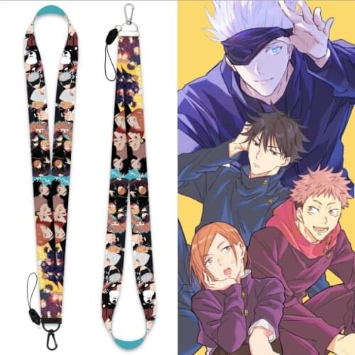 Jujutsu Kaisen Anime Lanyard - Yuji x Megumi x Nobara x Gojo Strap Neck Strap ID Phone Holder
