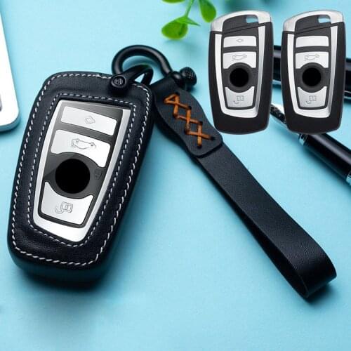 Leather Car Key Case for BMW 1/3/5/7 Series X3 X4 M2/3/4 Car Holder Shell Accessories Auto Key Protection Cover