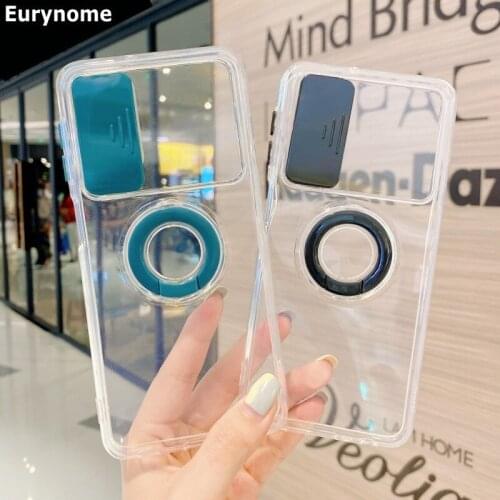 Transparent Ring Holder Case For Samsung Galaxy A32 A22 A52 A72 A21S A02S A12 A51 A71 Armor Stand Bracket Protection Soft Cover