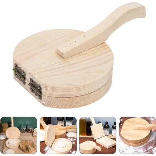 Wooden Dumpling Skin Press Maker Tortillas Dough Pressing Tools Dumpling Skin Mold With Handle Home Kitchen Baking Tool