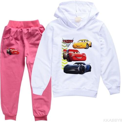 Disney Car Clothing Set Birthday Suit Tracksuits For Kids Long Sleeve Suits Hoodies Top+Pants Set Children Clothes