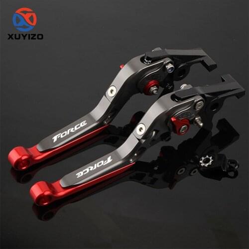 For YAMAHA FORCE155 FORCE 155 2017 2018 2021 Motorcycle Accessories Folding Extendable Brake Clutch Levers LOGO FORCE