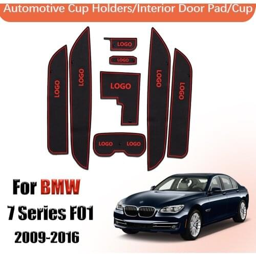 Door groove mat non slip door slot cup mat For BMW 7 Series F01 F02 2009-2016 accessories rubber cup 730 740 750 730d 740d 750d