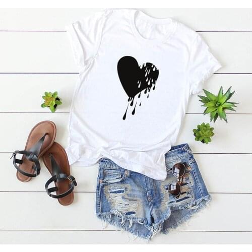 JFUNCY Casual Print Harajuku Graphic Tee Women Shirts Lady Plus Size Summer Loose Tshirts 100% Cotton T-shirts Female Tops