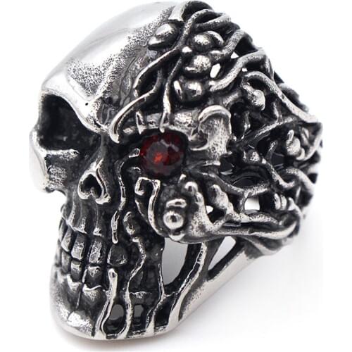 Punk Accessories Revenge Evil Spirit Burning Skull Ring Unique Party Charm Jewelry Mens Ring