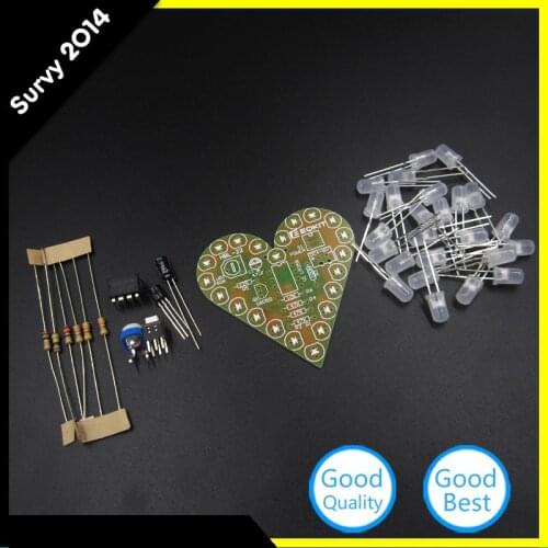 DIY Kit Heart Shape Breathing Lamp Electronic Kit DC4V-6V student Decor Learning Electronics For Diy