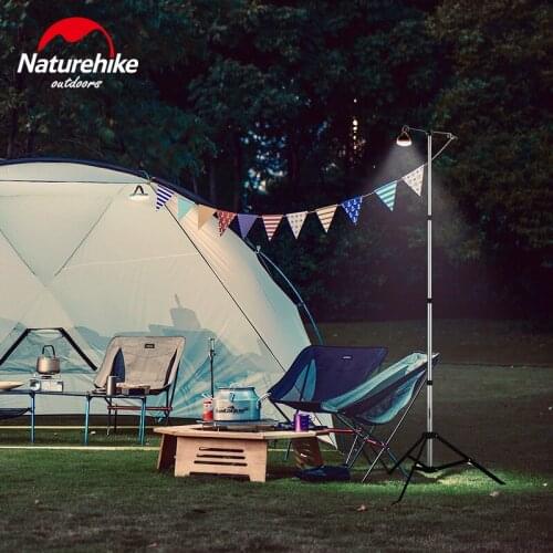 Naturehike Aluminum Alloy Adjustable Camping Lamp Holder Telescopic Lamp Frame Stable Silver Lamp Holder NH17D015-J