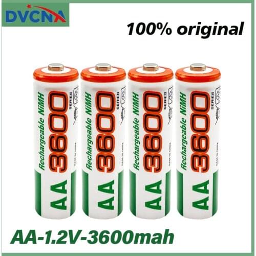 100% new AA battery 3600 mAh rechargeable battery, 1.2V Ni-MH AA battery, suitable for clocks, mice, computers