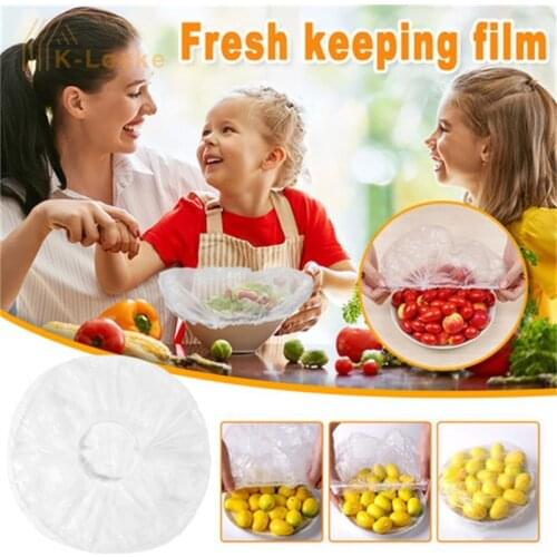 100Pcs Disposable Fresh Keeping Film Food Fresh Cover Plastic Wrap Dust Covers Food Storage Saran Wrap ​For Refrigerator Kitchen