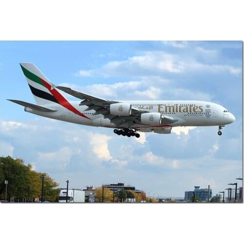 Passenger Airplanes Airbus A380 Wallpaper Wall Art Posters Canvas Cloth Fabric Print Painting for Home Decor Picture