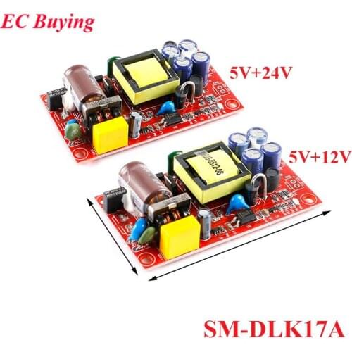 5V 12V 24V Dual Isolation Isolated Switching Power Supply Module Board AC-DC 220V to 12V 5V DC 1A 17W SM-DLK17A