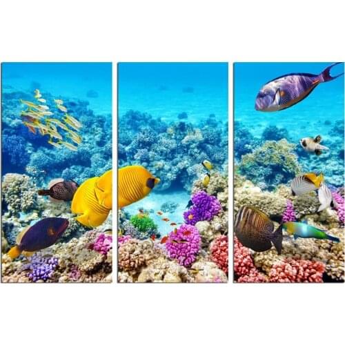 Undersea Canvas Print,Beautiful Underwater Ocean Coral and Fish Canvas Wall Art for Wall Decor Printed On Canvas Drop shipping