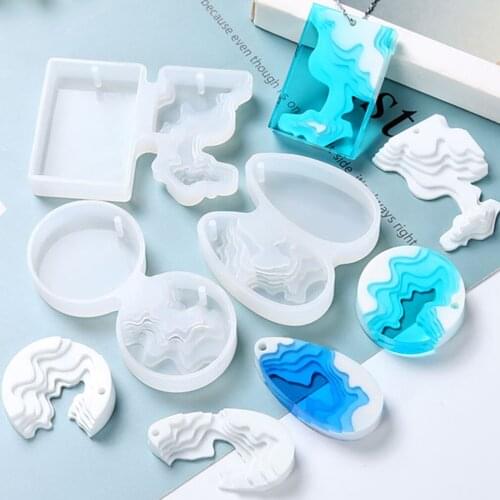 Transparent Silicone Mould Dried Flower Resin Decorative Craft Diy Splice Island Mountain Mold Epoxy Resin Molds For Jewelry