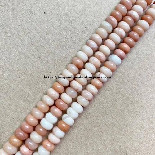 2lots more 10% off ! Natural Stone Smooth Rondelle Pink Aventurine 7" Loose Beads 4X6 5X8mm Pick Size For Jewelry Making DIY