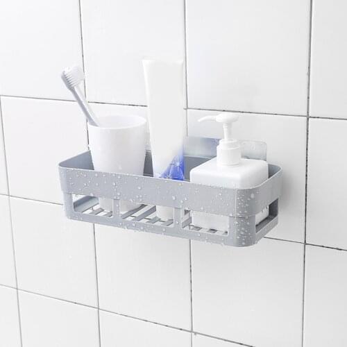 Bathroom Kitchen Storage Rack Punch Chuck Frame Shower Shelf Shampoo Storage Rack Holder With Suction Cup Accessories TW231