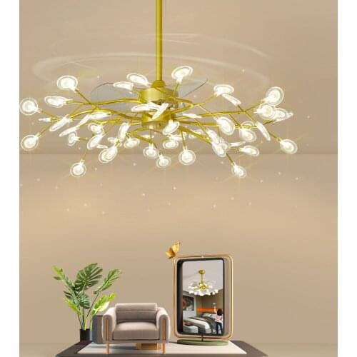 LED Stealth Ceiling Fans Lights Bedroom Remote Control Nordic Lamps LED Modern Minimalist Firefly Inverter Guest Ceiling Fans