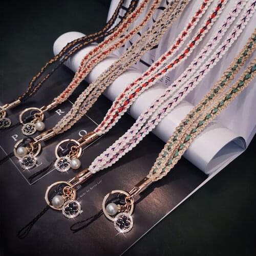 Mobile phone lanyard hanging neck pendant pendant womens long wide band sub-shell lanyard chain sling u disk anti-lost