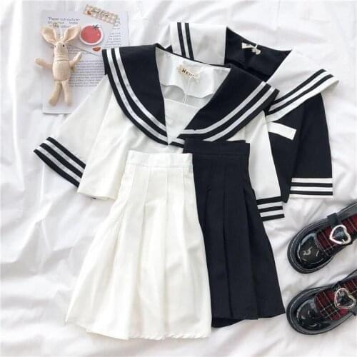 Suit female student JK uniform college style class clothes short-sleeved shirt half-length skirt pleated skirt all-match y2k top