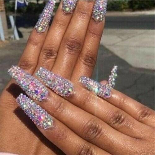 12 boxes/boxes DIY crystal rhinestone jewelry glass 3D glitter diamond gem nail art decoration nail jewelry