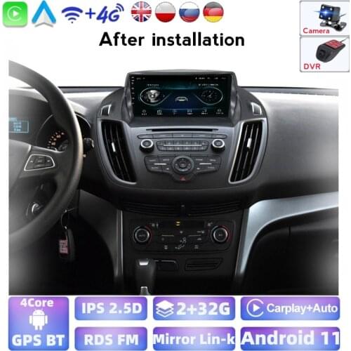 2G+32G Android 9.0 Car Radio Multimedia Player For Ford Kuga Escape 2013-2016 GPS Navigation 2din Autoradio Support Camera
