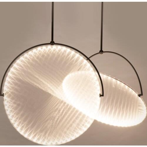 2021 Nordic Minimalist Restaurant UFO Round LED Chandelier Modern Living Room Dining Room Bar Coffee Shop Decorative Chandelier