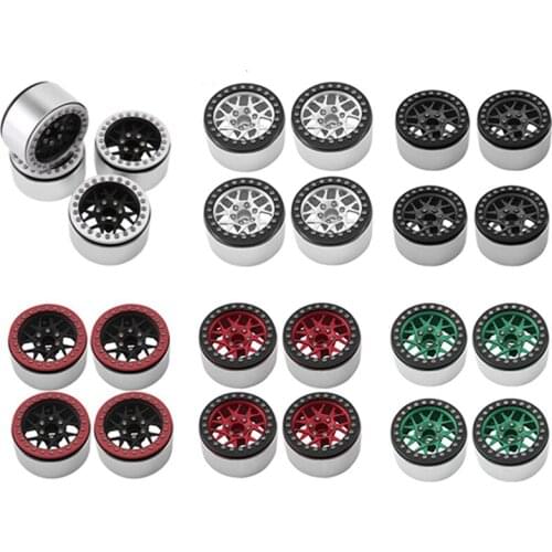 4PCS CNC Metal 2.2 Beadlock Wheel Rim Hub for 1/10 RC Crawler Car Axial SCX10 Wraith RR10 Traxxas TRX4 TRX6