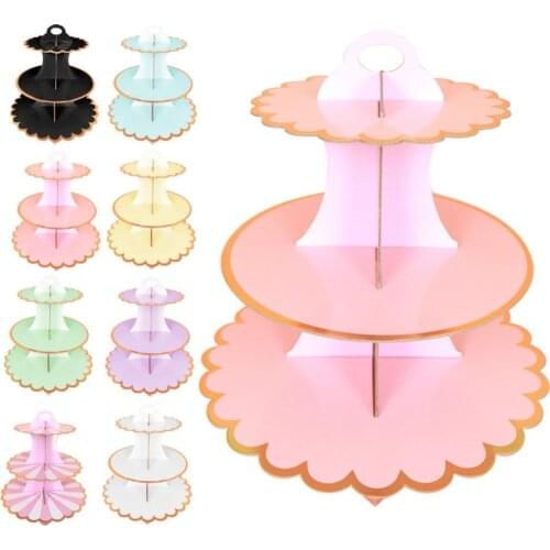50% Hot Sales!! 3-Layer Cupcake Dessert Paper Stand Display Rack Birthday Wedding Party Supplies