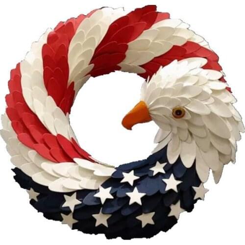 American Independence Wreath Plastic flower decoration on home decoration door halloween decoration garland decoration