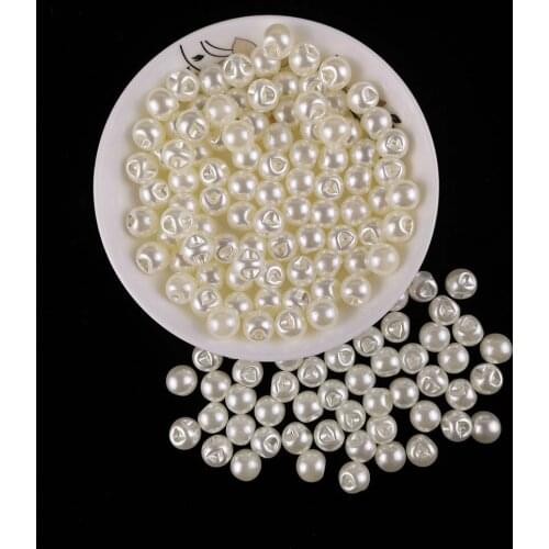 DIY side hole imitation pearl handmade material jewelry bracelet clothing decoration accessories ABS round loose beads 8mm