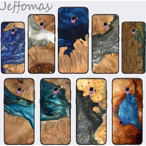 Wood Resin art original pattern Phone Case For Samsung Galaxy S8 S9 S10 Plus S10E Note 3 4 5 6 7 8 9 10 Pro Lite cover
