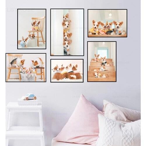 Cartoon Animal Decoration Picture Wall Art Poster Childrens Canvases Room Paintings for Nursery Decorative Prints Wall Posters