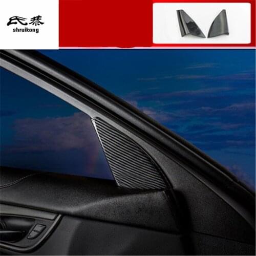 Free Shipping 2pcs/lot ABS Carbon fiber grain A pillar speaker decoration cover for 2016-2018 cadillac ATS