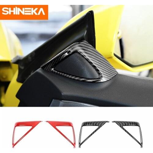 SHINEKA Car A-Pillar Speaker Decoration Cover Stickers For Chevrolet Camaro 2010 2011 2012 2013 2014 2015 Interior Accessories