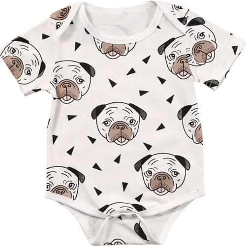 2017 Newest dog print Romper Newborn Toddler Baby Boys Girls Cotton short sleeve Romper Jumpsuit Clothes Outfits