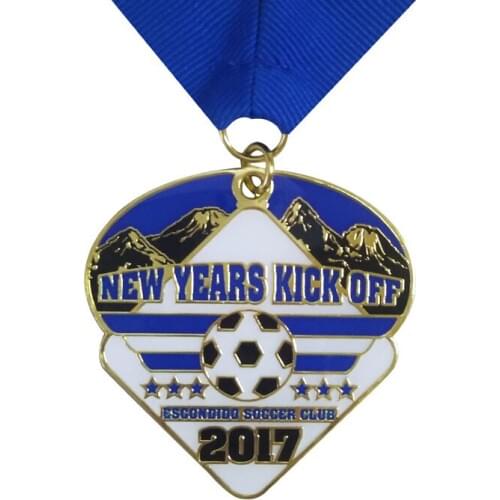 Customized Hot Sale Football Champions Medals Brass Plating Medals with Ribbon