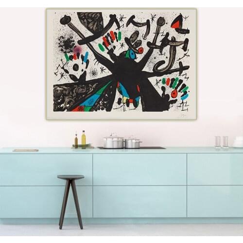 Joan Miro《Homenatge a Joan Prats》Abstract Canvas Art Oil Painting Artwork Poster Picture Wall Hanging Decor Home Decoration