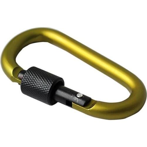 Dia 8mm Colorful Aluminium Alloy Carabiner Multi-function Tool Mountaineering Buckle With Lock Camping Hook