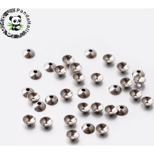 500pcs 3mm Mini 304 Stainless Steel Bead Caps for Jewelry Making DIY Bracelet Necklace Handmade Supplies 3x1mm Hole: 0.5mm