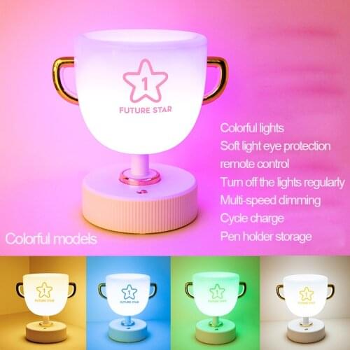 Creative Trophy Night Light Lamp Bedroom Eye Protection Led Night Light Pen Holder Storage Usb Charging Gift Table Lamp