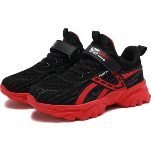 Children Sport Shoes Leather Boys Girls children good quality casual shoes Sneakers black Red color Comfortable Kids Shoes